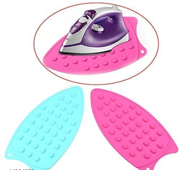 4 Pcs Silicone Iron Mat Pad | High Heat Resistant Iron Insulation Pad, 27x14 cm - 27x 14 cm, Silicon, Pack of 4 Pieces